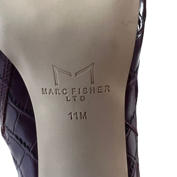 Marc Fisher LTD Croc Embossed Pointed Toe Bootie - Picture 8 of 13